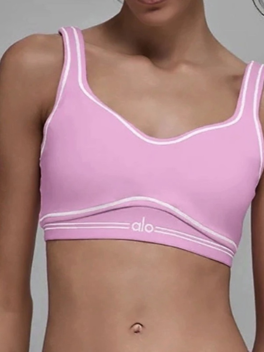 Alo Pink Sports Bra Size Medium